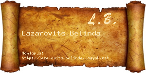 Lazarovits Belinda névjegykártya